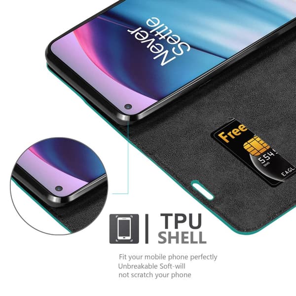 OnePlus Nord CE 5G Fodral Skal Plånboksfodral Case med magnetisk stängning, ståfunktion och kortficka