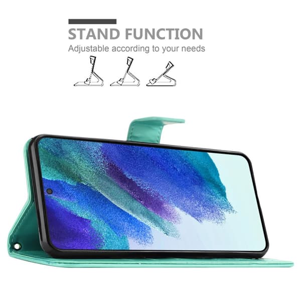 Samsung Galaxy S22 Skal Fodral i blomdesign Mobilskydd Case Cover med magnetisk stängning, ståfunktion och kortplatser