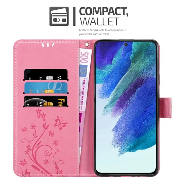 Samsung Galaxy S22 Skal Fodral i blomdesign Mobilskydd Case Cover med magnetisk stängning, ståfunktion och kortplatser