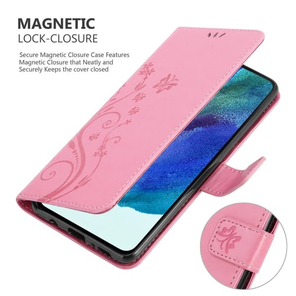 Samsung Galaxy S22 Skal Fodral i blomdesign Mobilskydd Case Cover med magnetisk stängning, ståfunktion och kortplatser