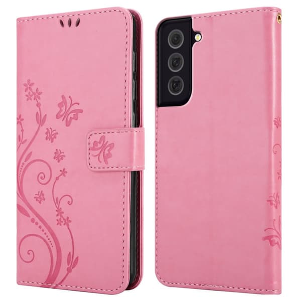 Samsung Galaxy S22 Skal Fodral i blomdesign Mobilskydd Case Cover med magnetisk stängning, ståfunktion och kortplatser