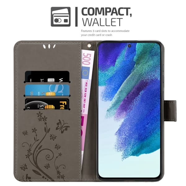 Samsung Galaxy S22 Skal Fodral i blomdesign Mobilskydd Case Cover med magnetisk stängning, ståfunktion och kortplatser