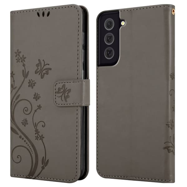 Samsung Galaxy S22 Skal Fodral i blomdesign Mobilskydd Case Cover med magnetisk stängning, ståfunktion och kortplatser