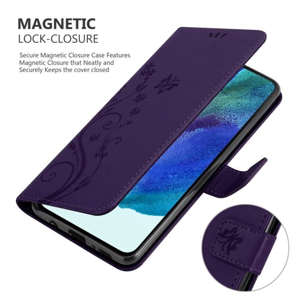 Samsung Galaxy S22 Skal Fodral i blomdesign Mobilskydd Case Cover med magnetisk stängning, ståfunktion och kortplatser