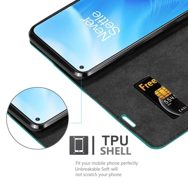 Lommebokdeksel til OnePlus Nord N200 5G Deksel med magnetisk lukking, stativfunksjon og kortlomme