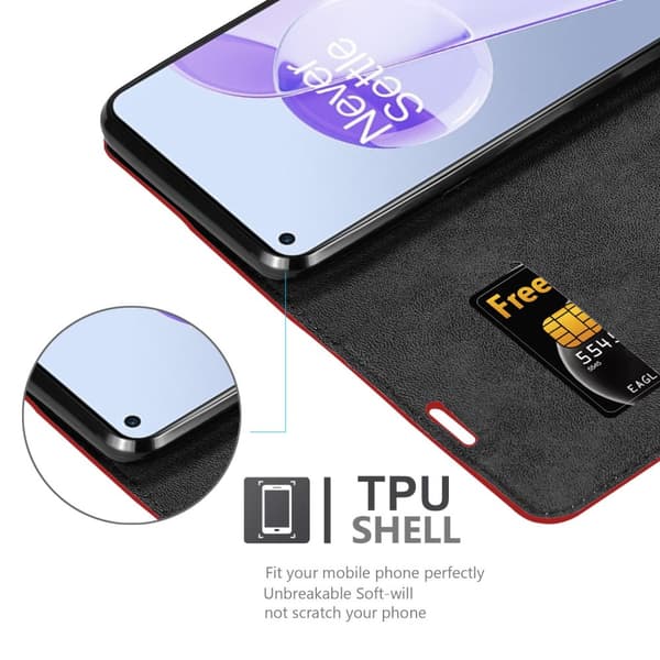 OnePlus 9RT 5G Fodral Skal Plånboksfodral Case med magnetisk stängning, ståfunktion och kortficka