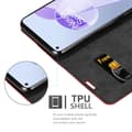 Miniatyrbild 5 av 8: OnePlus 9RT 5G Fodral Skal Plånboksfodral Case med magnetisk stängning, ståfunktion och kortficka