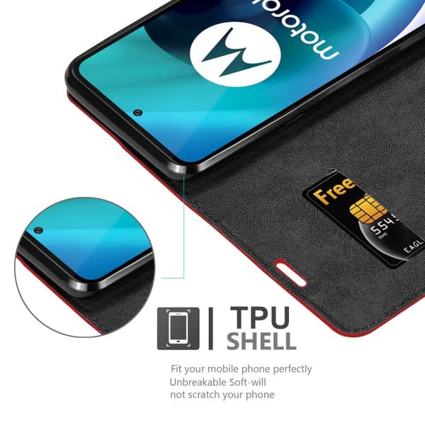 Motorola MOTO G71 5G Fodral Skal Plånboksfodral Case med magnetisk stängning, ståfunktion och kortficka