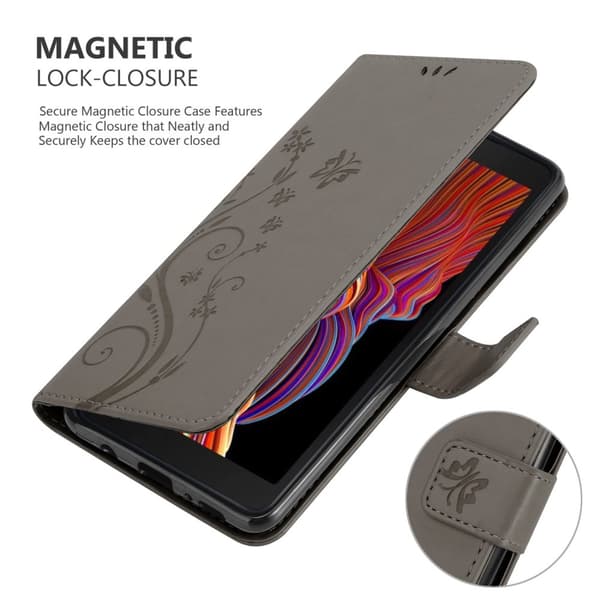 Samsung Galaxy XCover 5 Suojakotelo Suojakuori Lompakkokotelo Matkapuhelinkotelo Kukat jossa on magneettisuljenta, jalusta-toiminto ja korttipaikat