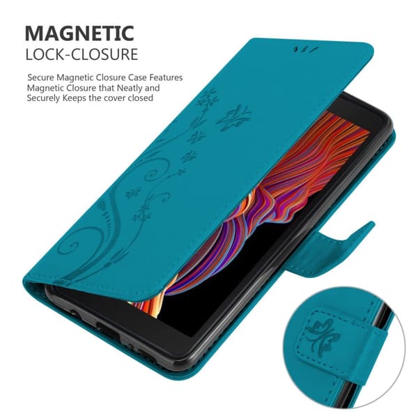 Deksel til Samsung Galaxy XCover 5 Lommebokdeksel i blomster design med magnetisk lukking, stativfunksjon og kortplasser