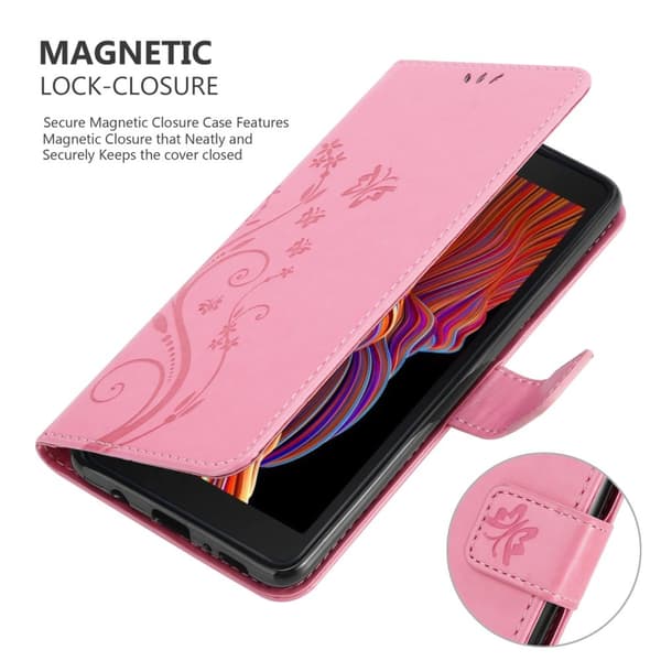 Samsung Galaxy XCover 5 Suojakotelo Suojakuori Lompakkokotelo Matkapuhelinkotelo Kukat jossa on magneettisuljenta, jalusta-toiminto ja korttipaikat