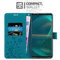 Miniatyrbilde 3 av 8: Deksel til Sony Xperia 5 III Lommebokdeksel i blomster design med magnetisk lukking, stativfunksjon og kortplasser