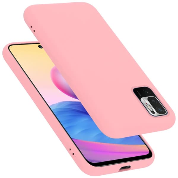 Xiaomi RedMi NOTE 10 5G / POCO M3 PRO 5G Suojakotelo Suojakuori valmistettu joustavasta TPU-silikonista LIQUID VAALEANPUNAINEN