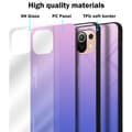 Miniatyrbild 6 av 6: Xiaomi Mi 11 LITE (4G / 5G) / 11 LITE NE Skal Fodral i två färger av TPU-silikon och baksida av härdat glas Case Cover Mobilskydd