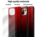 Miniatyrbild 6 av 6: Xiaomi Mi 11 LITE (4G / 5G) / 11 LITE NE Skal Fodral i två färger av TPU-silikon och baksida av härdat glas Case Cover Mobilskydd
