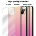 Miniatyrbild 6 av 6: Xiaomi Mi 11 LITE (4G / 5G) / 11 LITE NE Skal Fodral i två färger av TPU-silikon och baksida av härdat glas Case Cover Mobilskydd
