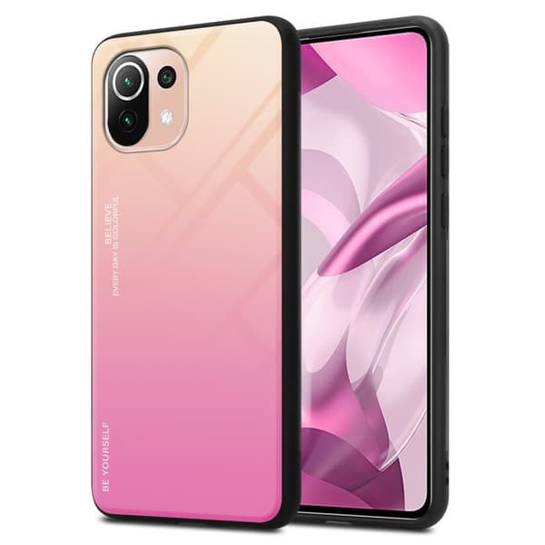Xiaomi Mi 11 LITE (4G / 5G) / 11 LITE NE Skal Fodral i två färger av TPU-silikon och baksida av härdat glas Case Cover Mobilskydd
