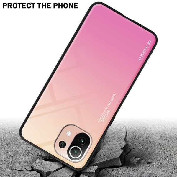 Xiaomi Mi 11 LITE (4G / 5G) / 11 LITE NE Skal Fodral i två färger av TPU-silikon och baksida av härdat glas Case Cover Mobilskydd