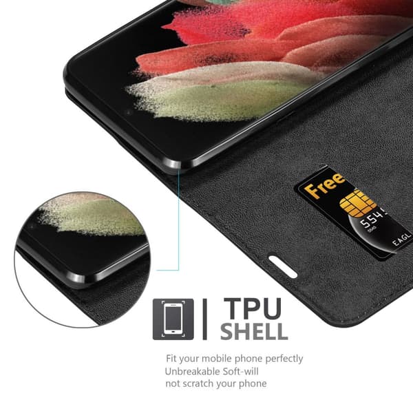 Lommebokdeksel til Samsung Galaxy S22 ULTRA Deksel med magnetisk lukking, stativfunksjon og kortlomme