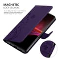 Miniatyrbilde 5 av 8: Deksel til Sony Xperia 1 III Lommebokdeksel i blomster design med magnetisk lukking, stativfunksjon og kortplasser