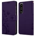 Miniatyrbilde 8 av 8: Deksel til Sony Xperia 1 III Lommebokdeksel i blomster design med magnetisk lukking, stativfunksjon og kortplasser
