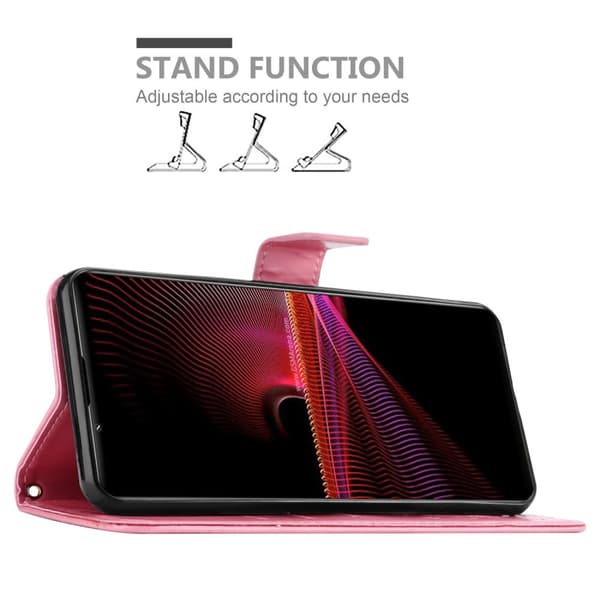 Sony Xperia 1 III Skal Fodral i blomdesign Mobilskydd Case Cover med magnetisk stängning, ståfunktion och kortplatser