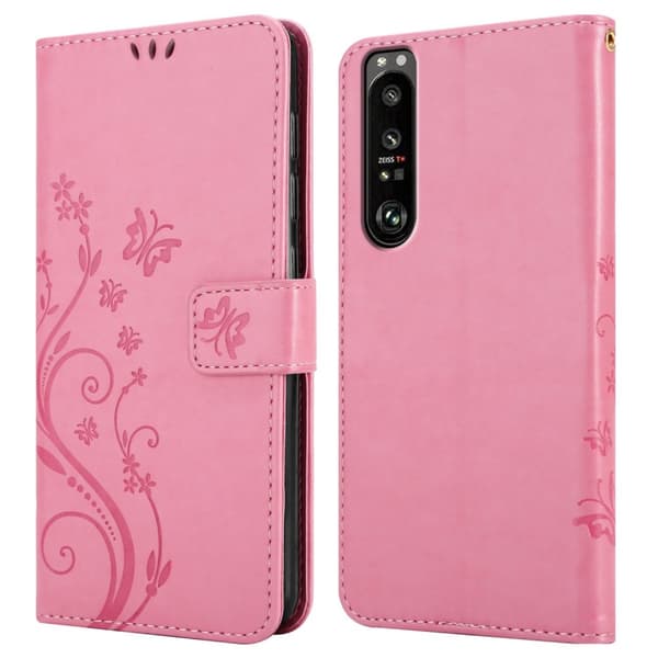 Sony Xperia 1 III Skal Fodral i blomdesign Mobilskydd Case Cover med magnetisk stängning, ståfunktion och kortplatser