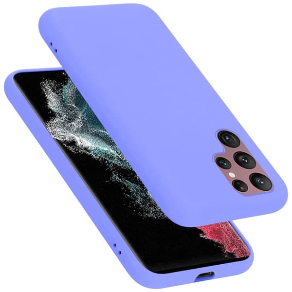 Deksel til Samsung Galaxy S22 ULTRA Silikondeksel TPU Case Cover LIQUID LYS LILLA