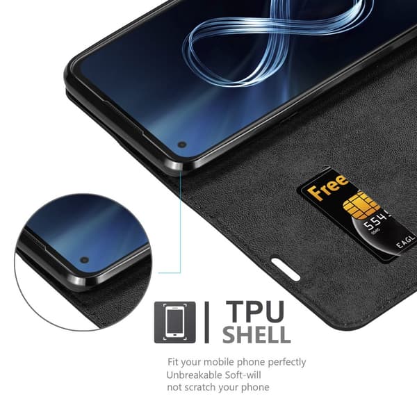 Asus ZenFone 8 Suojakotelo Suojakuori Lompakkokotelo Matkapuhelinkotelo jossa magneettisuljenta, jalusta-toiminto ja korttitasku