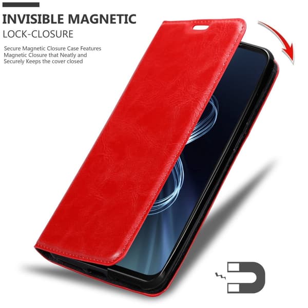 Asus ZenFone 8 Suojakotelo Suojakuori Lompakkokotelo Matkapuhelinkotelo jossa magneettisuljenta, jalusta-toiminto ja korttitasku