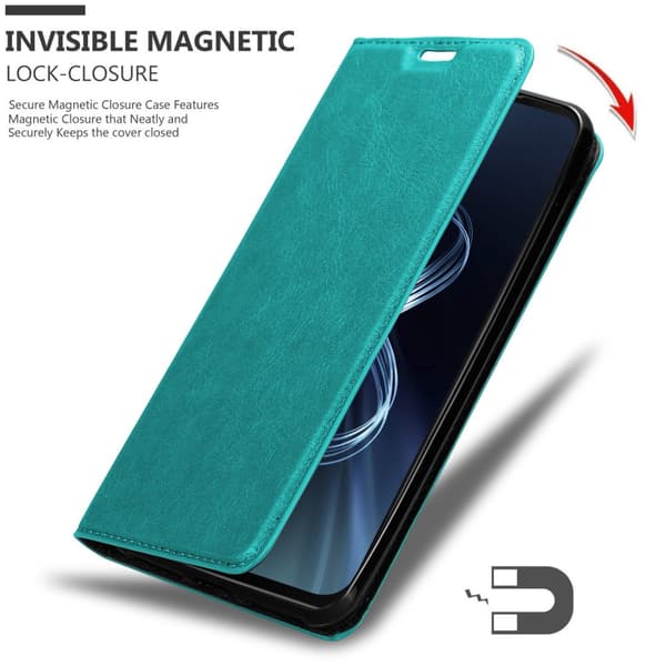 Asus ZenFone 8 Suojakotelo Suojakuori Lompakkokotelo Matkapuhelinkotelo jossa magneettisuljenta, jalusta-toiminto ja korttitasku