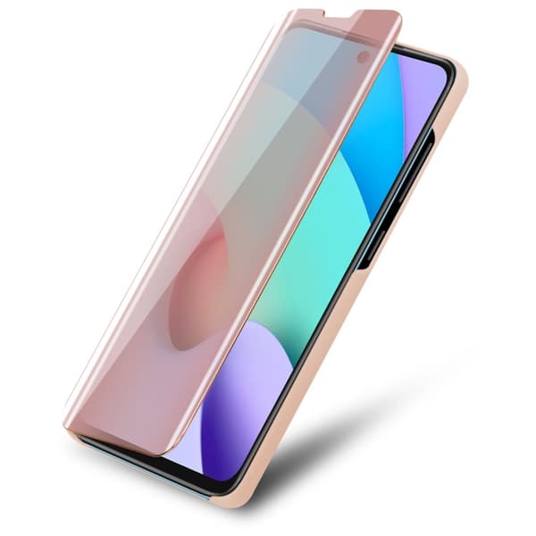 Xiaomi RedMi 10 Lompakkokotelo Matkapuhelinkotelo Suojakuori Clear View Mirror Suojakotelo jalusta toiminto 360 asteen suojaus