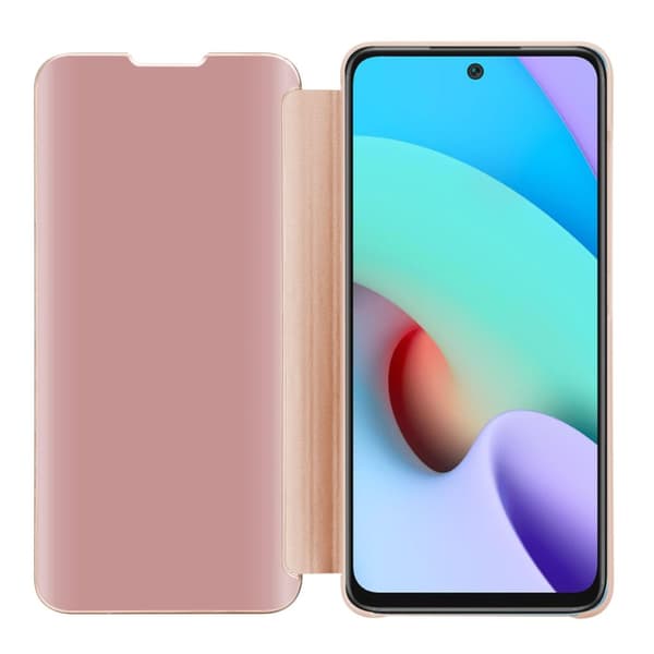 Xiaomi RedMi 10 Lompakkokotelo Matkapuhelinkotelo Suojakuori Clear View Mirror Suojakotelo jalusta toiminto 360 asteen suojaus