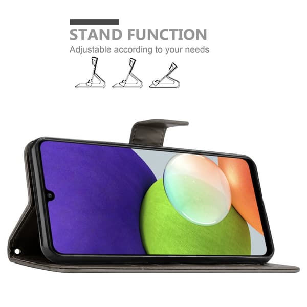 Deksel til Samsung Galaxy A22 4G / M22 / M32 4G Lommebokdeksel i blomster design med magnetisk lukking, stativfunksjon og kortplasser
