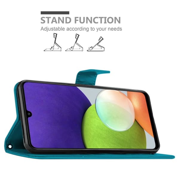 Deksel til Samsung Galaxy A22 4G / M22 / M32 4G Lommebokdeksel i blomster design med magnetisk lukking, stativfunksjon og kortplasser