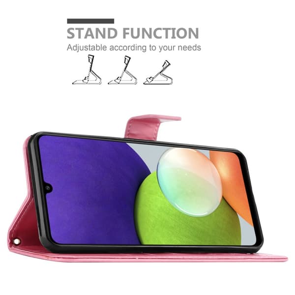 Deksel til Samsung Galaxy A22 4G / M22 / M32 4G Lommebokdeksel i blomster design med magnetisk lukking, stativfunksjon og kortplasser