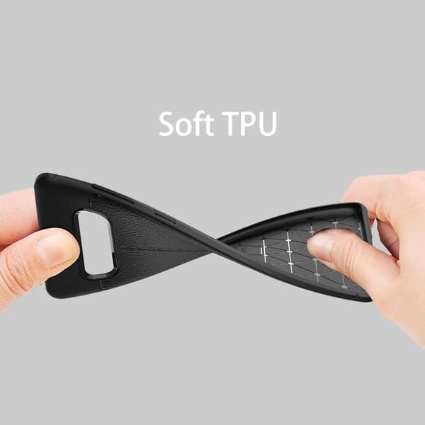 Samsung Galaxy S10 PLUS Skal Fodral Mobilskydd av flexibelt TPU-silikon med ädel läderimitation