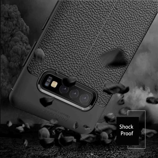 Samsung Galaxy S10 PLUS Skal Fodral Mobilskydd av flexibelt TPU-silikon med ädel läderimitation