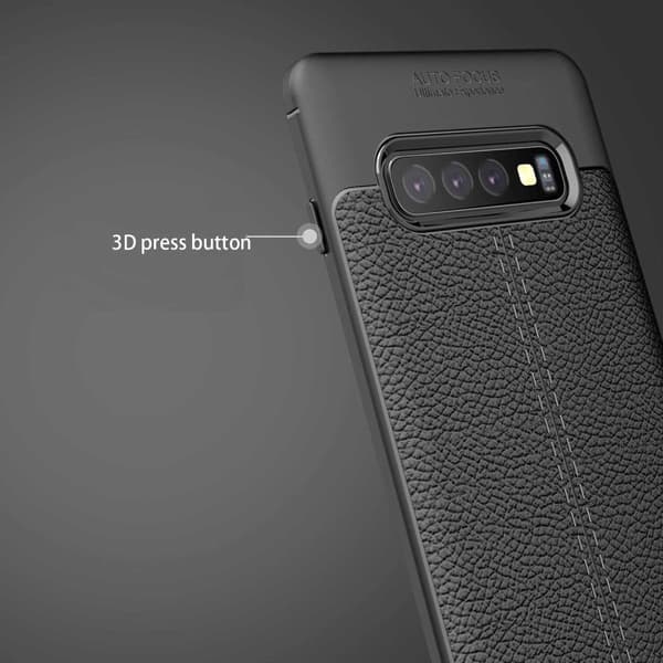 Samsung Galaxy S10 PLUS Skal Fodral Mobilskydd av flexibelt TPU-silikon med ädel läderimitation