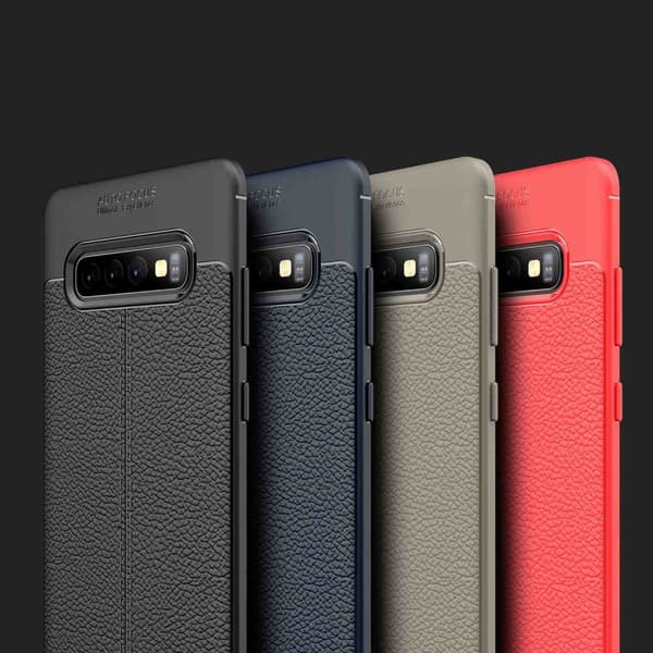 Samsung Galaxy S10 PLUS Skal Fodral Mobilskydd av flexibelt TPU-silikon med ädel läderimitation