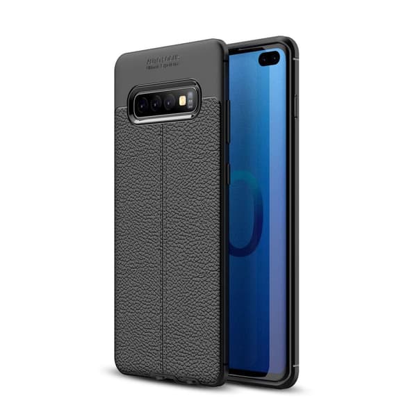 Samsung Galaxy S10 PLUS Skal Fodral Mobilskydd av flexibelt TPU-silikon med ädel läderimitation