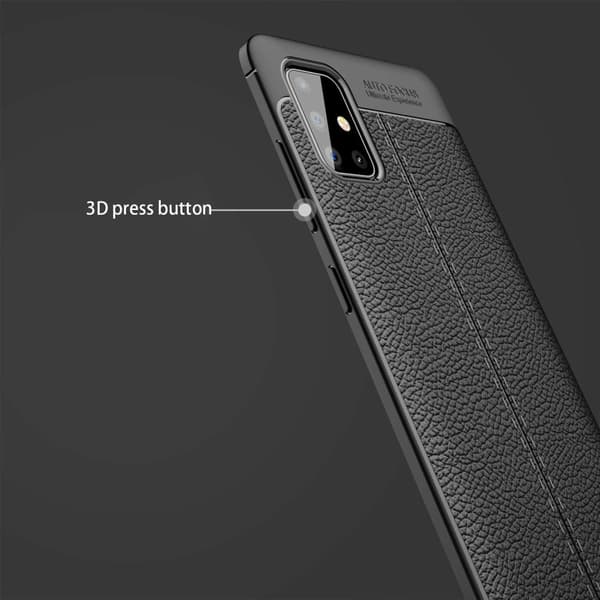 Samsung Galaxy A71 4G Skal Fodral Mobilskydd av flexibelt TPU-silikon med ädel läderimitation