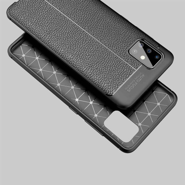 Samsung Galaxy A71 4G Skal Fodral Mobilskydd av flexibelt TPU-silikon med ädel läderimitation