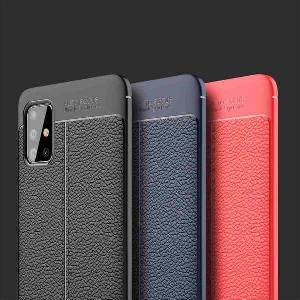 Samsung Galaxy A71 4G Skal Fodral Mobilskydd av flexibelt TPU-silikon med ädel läderimitation