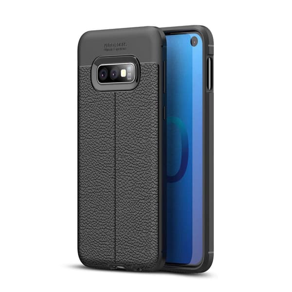 Deksel til Samsung Galaxy S10e Beskyttelsesdeksel laget av TPU-silikon med påføring av edelt skinnimitasjon