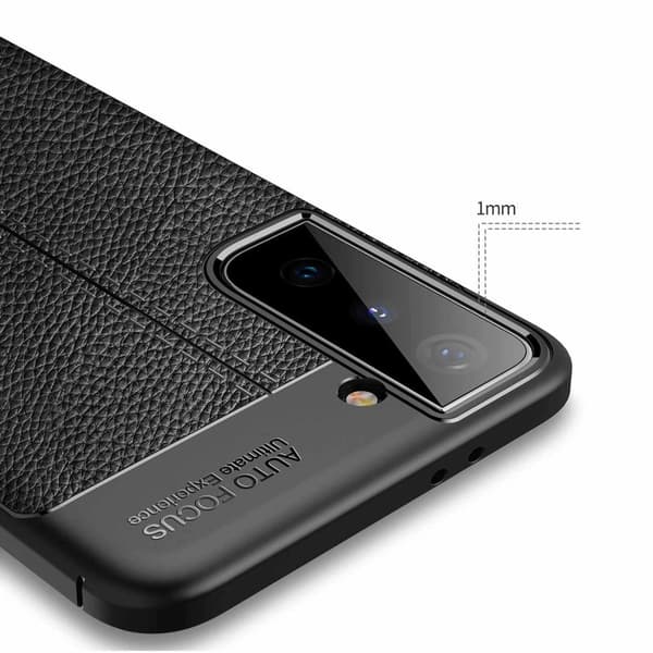 Deksel til Samsung Galaxy S21 PLUS Beskyttelsesdeksel laget av TPU-silikon med påføring av edelt skinnimitasjon