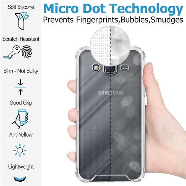 Skal och 2x härdat skyddsglas för Samsung Galaxy J7 2015 - Hybridskyddsomslag med TPU-silikonkant och akrylbaksida