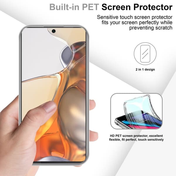 Xiaomi 11T / 11T PRO Fodral Skal 360° Helkroppsskydd Skal på fram och baksidan, skydd runt om med mobilskydd för displayen
