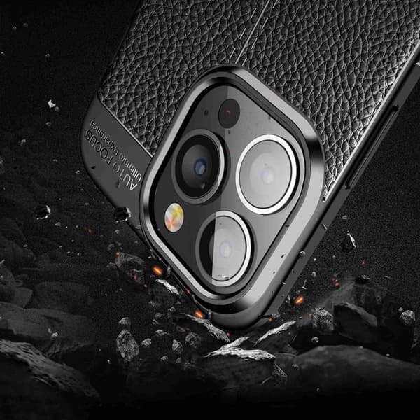 iPhone 13 PRO Skal Fodral Mobilskydd av flexibelt TPU-silikon med ädel läderimitation