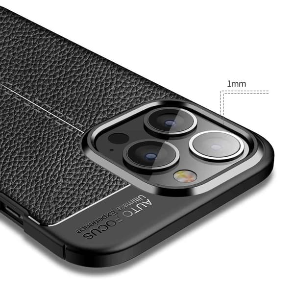 iPhone 13 PRO Skal Fodral Mobilskydd av flexibelt TPU-silikon med ädel läderimitation